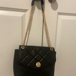 Elegant Black Quilted Shoulder Purse